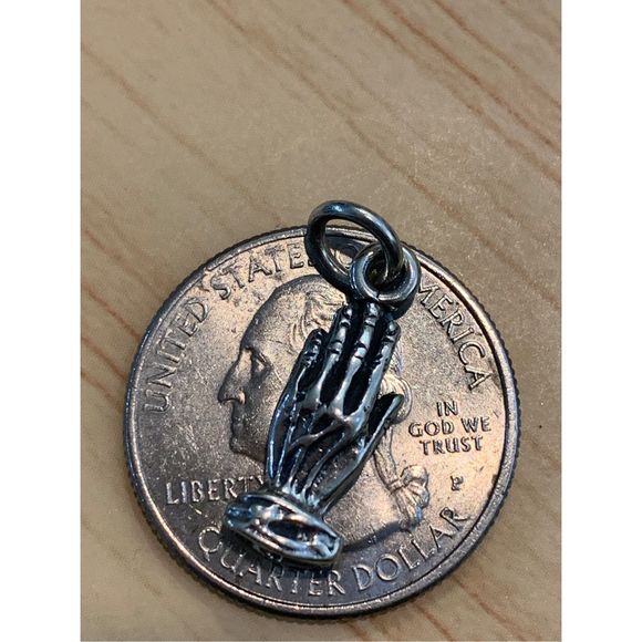 Praying Hands Sterling Silver Jewelry Charm - Picture 4 of 4